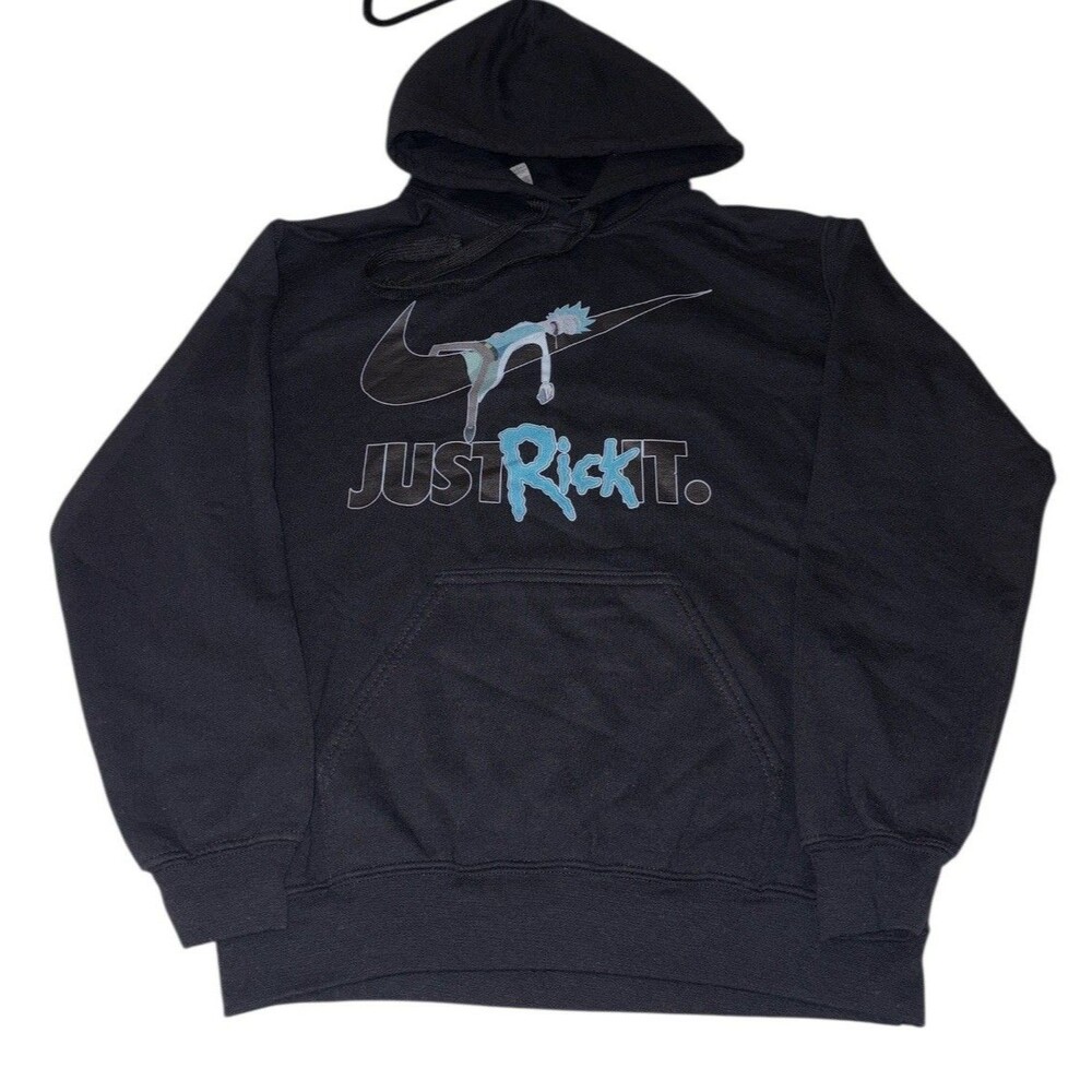 Rick And Morty Hoodie Sweatshirt Men's Small Just Rick It Black Gildan